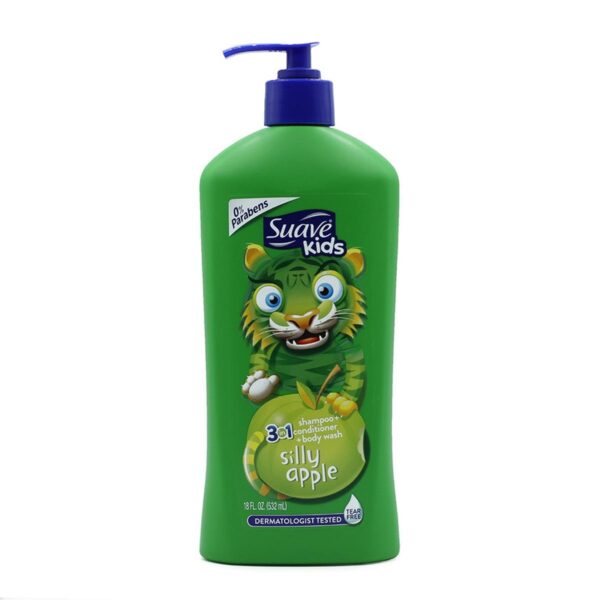 Suave Kids Shampoo, Conditioner and Body Wash  532ml Silly Apple 3in1