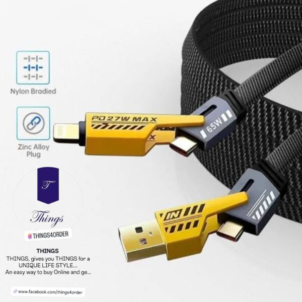 Mobile Charger /  Data Cable 66W 4in 1, Hi Speed (for APPLE and Android Type-C) - Image 3